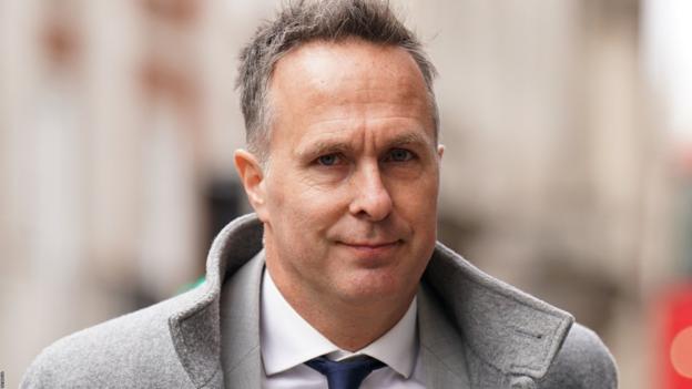 Former England captain Michael Vaughan arrives at the Yorkshire cricket racism hearing on Friday