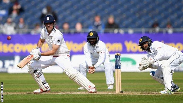 England captain Alastair Cook bats