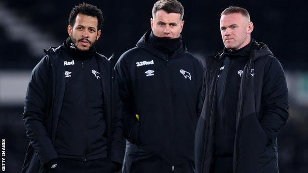 Liam Rosenior (left), Shay Given (centre) and Wayne Rooney (right)