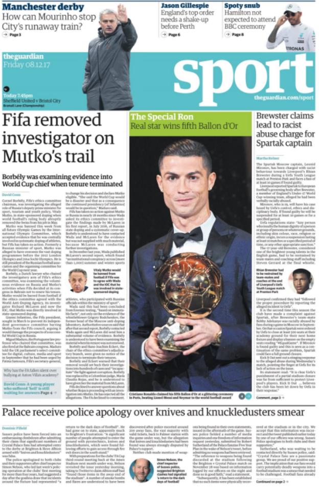 Friday's newspapers BBC Sport