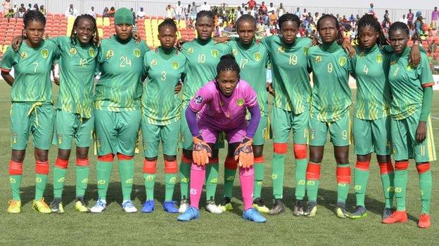 Mauritania's team for its first women's international game in July 2019