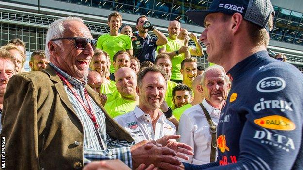 Dietrich Mateschitz with Max Verstappen