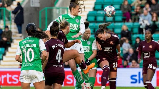 Hibernian's Jorian Baucom scores her second goal