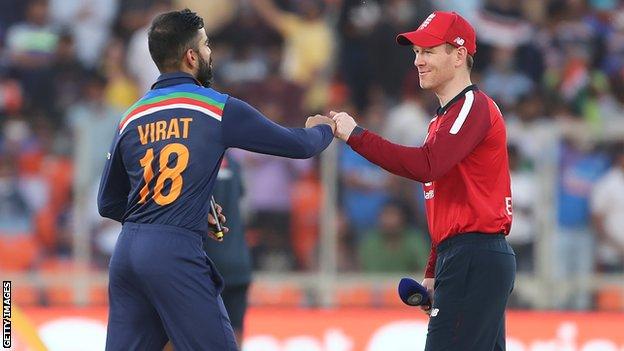 Virat Kohli and Eoin Morgan