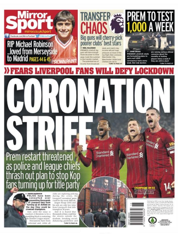 Gossip back pages Wednesday, 29 April 2020 BBC Sport