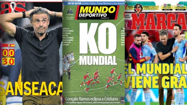 Spanish media react to their defeat Morocco