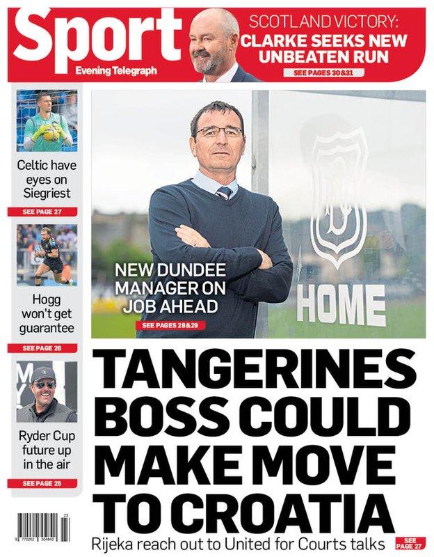 The back page of the Evening Telegraph on 090622