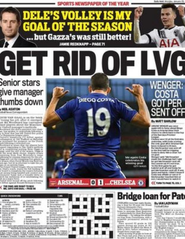 Monday's Daily Mail back page