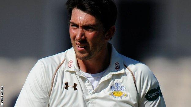 Surrey fast bowler Mark Footitt, who took 6-14 in the first innings, ended up with eight wickets in the match