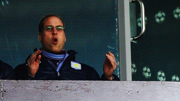 Prince William watches Aston Villa