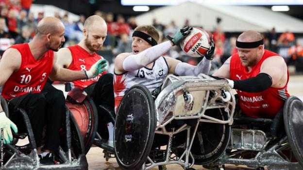 Aaron Phipps in action for GB against Denmark