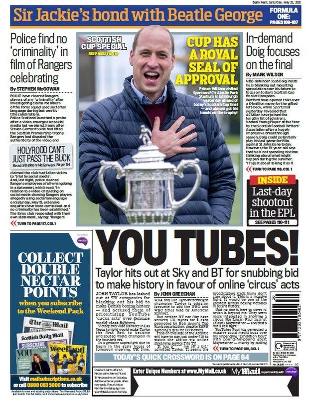 The back page of the Scottish Daily Mail on 220521
