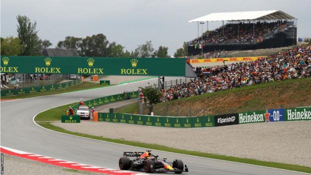 Max Verstappen on track in Spain