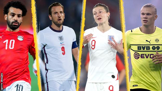  Mohamed Salah, Harry Kane, Ellen White and Erling Braut Haaland