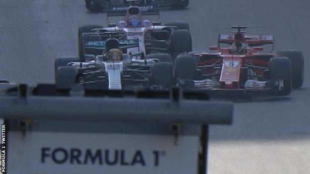 Hamilton and Vettel collide