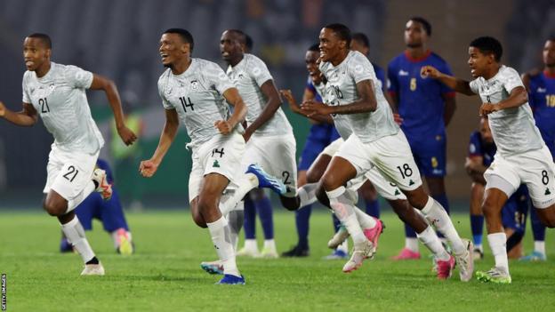 South Africa celebrate at Afcon 2023 football tournament