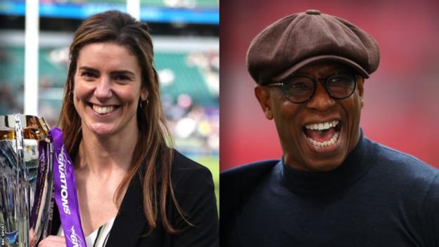 Split graphic representation  of Sarah Alice Hunter and Ian Wright