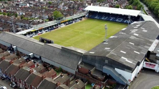An overhead shot showing Kenilworth Road nestled in the Bury Park area of Luton