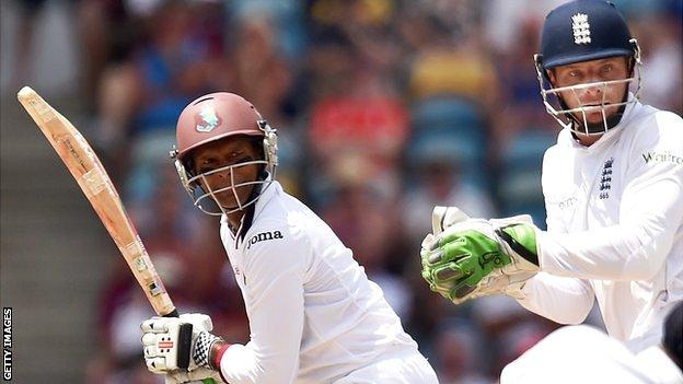 Shivnarine Chanderpaul in action against England