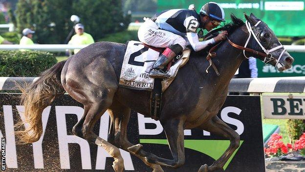 Belmont Stakes: Tapwrit beats favourite Irish War Cry in final race of ...