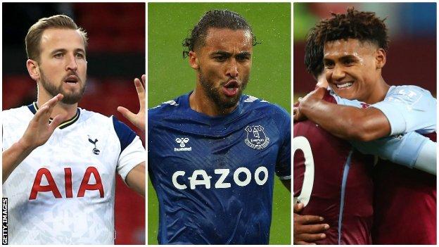 Harry Kane, Dominic Calvert-Lewin and Ollie Watkins