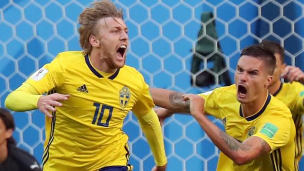 Image result for Forsberg strike sends Sweden into last eight