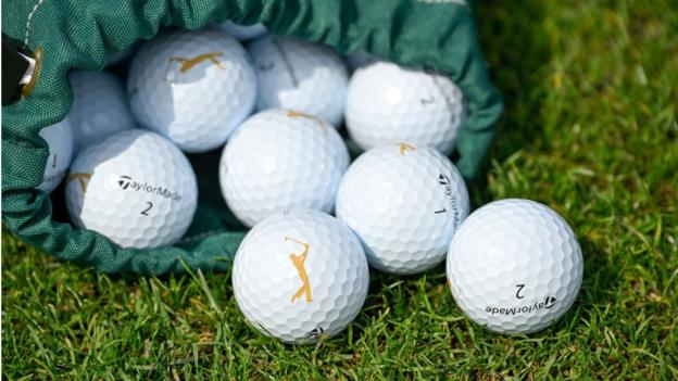 Picture of golf balls falling out of a bag