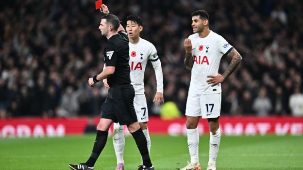 Tottenham vs Chelsea highlights: Jackson hat-trick earns Blues win as  Romero and Udogie see red 