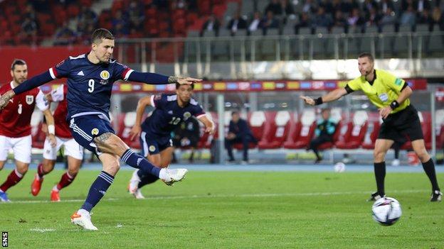 Lyndon Dykes' second goal in two games gave Scotland the lead