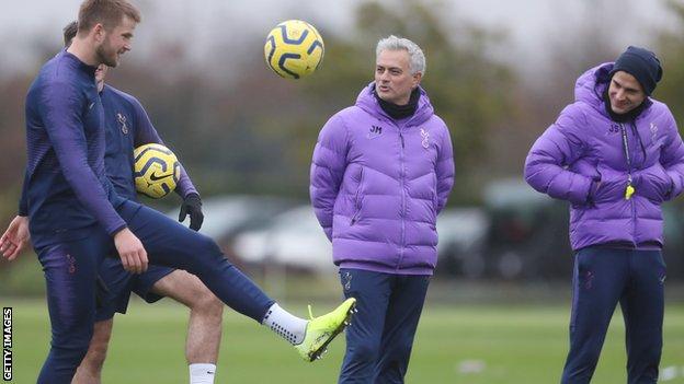 Dier in training with Mourinho