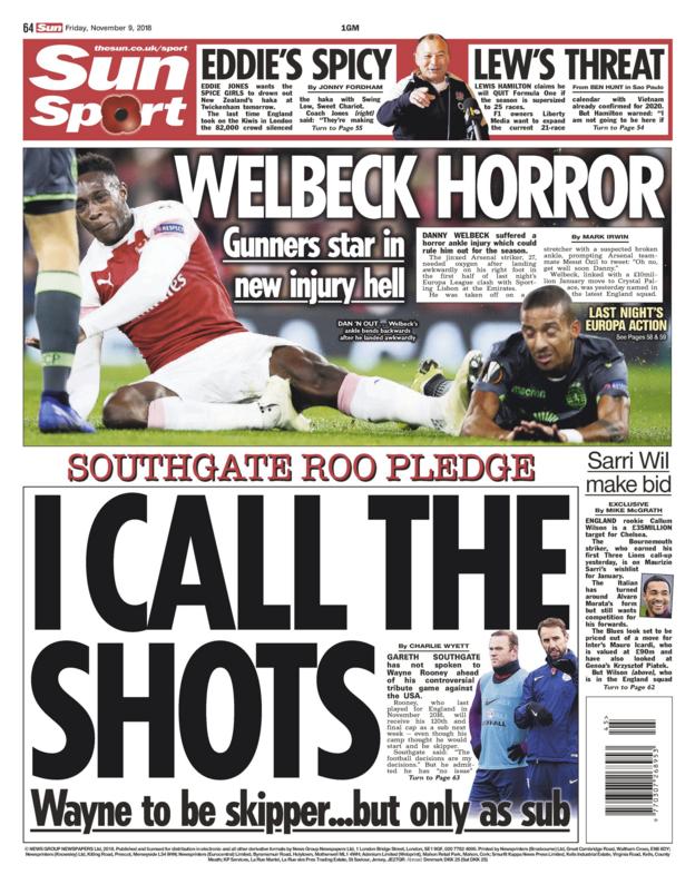 Sun back page on Friday