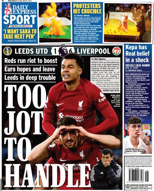 Tuesday's back pages - BBC Sport