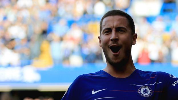 Chelsea 4-1 Cardiff: Eden Hazard hat-trick helps Chelsea go top - BBC Sport