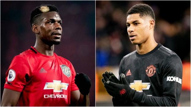 Man Utd pair Marcus Rashford and Paul Pogba available for season restart thumbnail