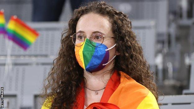 Germany v Hungary: Fans wear rainbow colours at Allianz Arena before Group  F game - BBC Sport