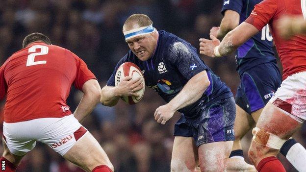 WP Nel in action for Scotland against Wales