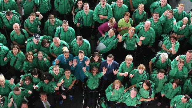 The Ireland team at Dublin Airport last Tuesday