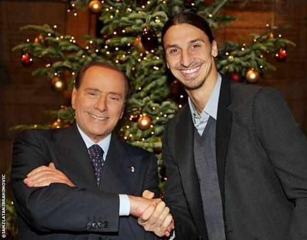 Zlatan Ibrahimovic and Silvio Berlusconi
