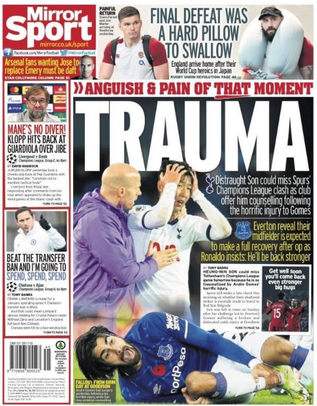 The back page of the Mirror