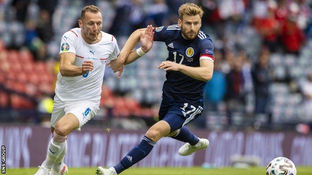 Stuart Armstrong in action against the Czech Republic