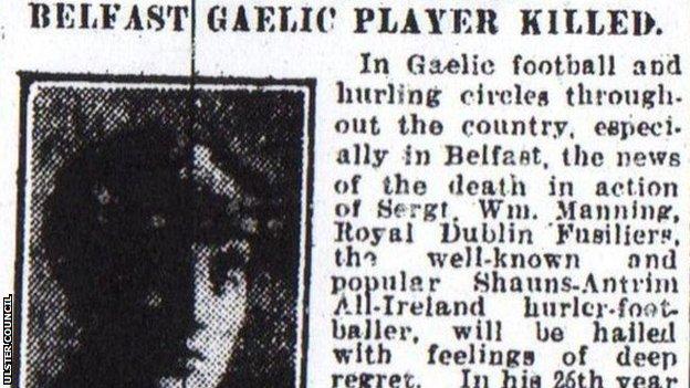 A local newspaper reports the news of William Manning's death