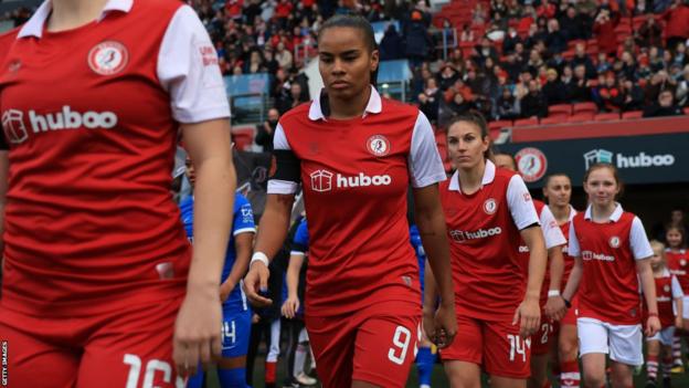 Bristol City Women exit the tunnel