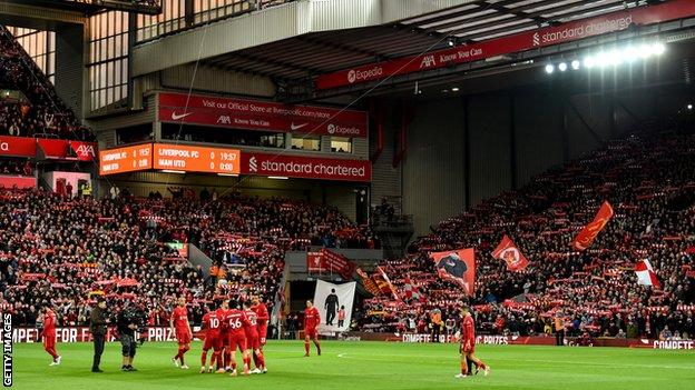 Anfield during Liverpool v Manchester United
