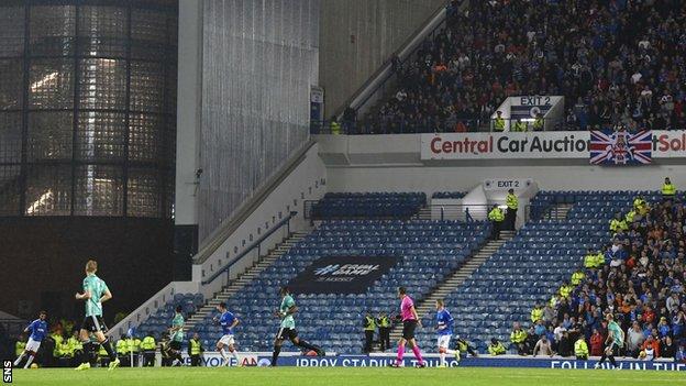 A section of Ibrox was closed for the second leg against Legia Warsaw
