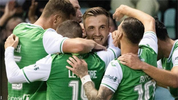 Hibs celebrate