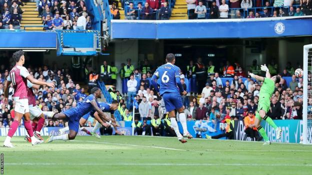Axel Disasi thought he had scored his second goal for Chelsea since joining from Monaco for £38.5m in the summer - but he was denied by the offside flag