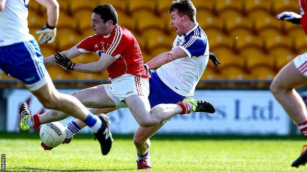 Barry McGinn fires in Monaghan's goal in the semi-final defeat by Cork