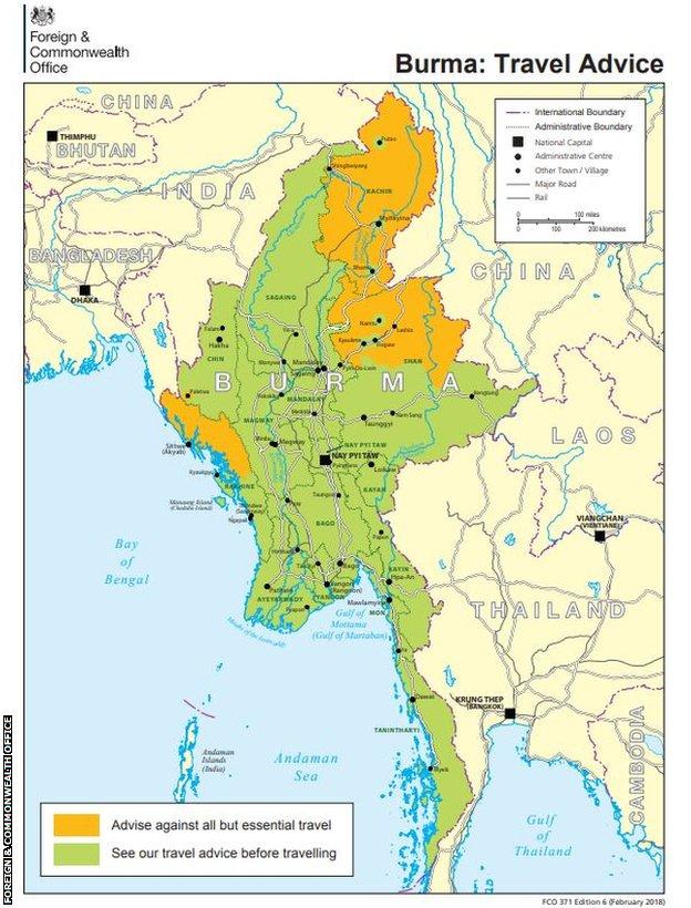 A map of Myanmar