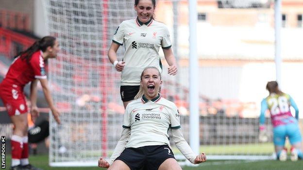 Missy Bo Kearns of Liverpool Women celebrates