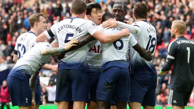 Tottenham Hotspur 3-1 Leicester City: Spurs maintain title hopes with Wembley win - BBC Sport